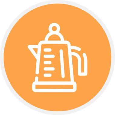 Kettle Line Circle Basit Simge, Vektör İllüstrasyonu