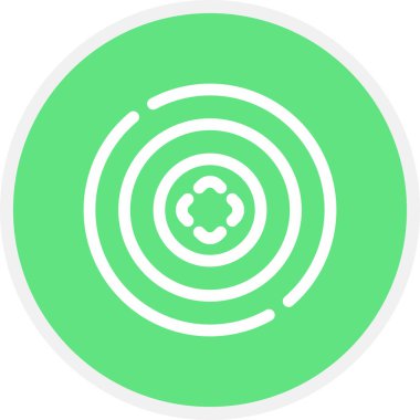 Bullseye Çizgisi Çemberi Basit Simge, Vektör İllüstrasyonu