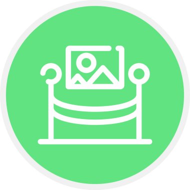 Müze Çizgisi Çemberi Basit Simge, Vektör İllüstrasyonu