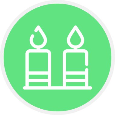 Mum Hattı Çemberi Basit Simge, Vektör İllüstrasyonu