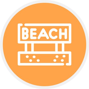 Sahil Çizgisi Çemberi Basit Simge, Vektör Resimleri