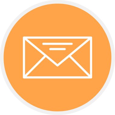 E- posta Satırı Çemberi Basit Simge, Vektör Resimleri