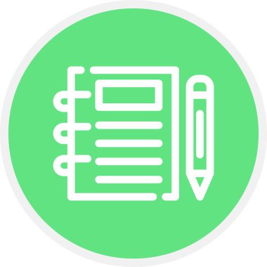 Not Çizgisi Çemberi Basit Simge, Vektör İllüstrasyonu