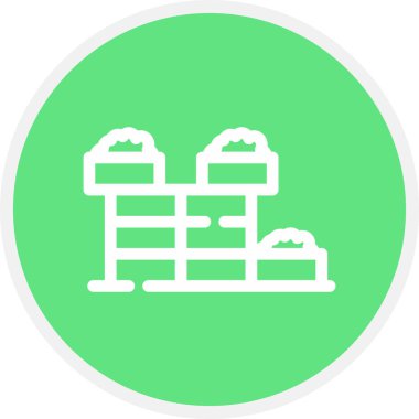 Tuğla Duvarı Çemberi Basit Simge, Vektör İllüstrasyonu