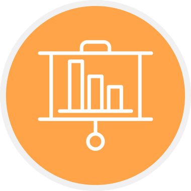 Sunum Satırı Çemberi Basit Simge, Vektör İllüstrasyonu