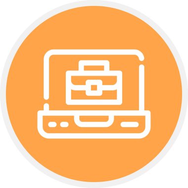 İş Satırı Çemberi Basit Simge, Vektör İllüstrasyonu