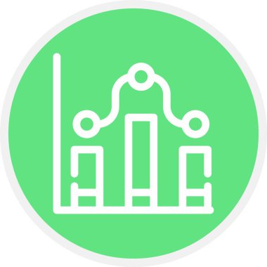 Kümelenmiş Sütun Satırı Çemberi Basit Simge, Vektör Resimleri