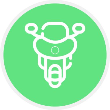 Motosiklet Hattı Çemberi Basit Simge, Vektör İllüstrasyonu