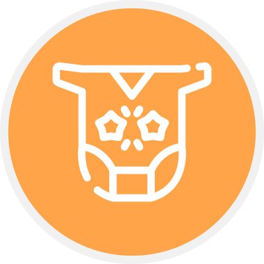 Bebek Elbiseleri Çizgisi Çemberi Basit Simge, Vektör İllüstrasyonu