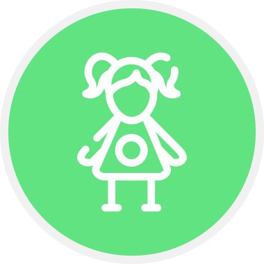 Bebek Hattı Çemberi Basit Simge, Vektör İllüstrasyonu