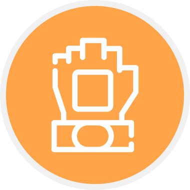 Parmaksız Eldiven Çizgisi Çemberi Basit Simge, Vektör Resimleri