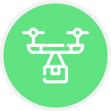 Drone Taşıma Hattı Çemberi Basit Simge, Vektör Resimleri