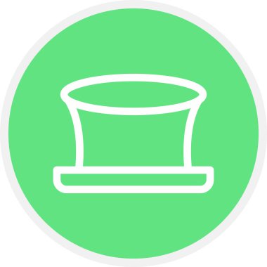 Şapka Satırı Çemberi Basit Simge, Vektör İllüstrasyonu