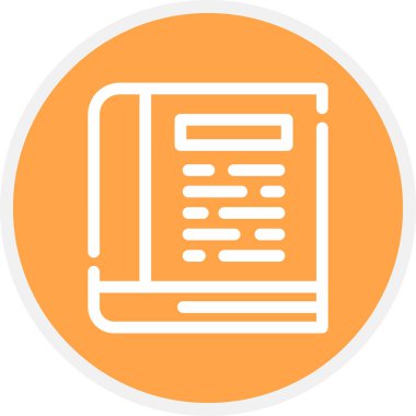 Kitap Satırı Çemberi Basit Simge, Vektör İllüstrasyonu