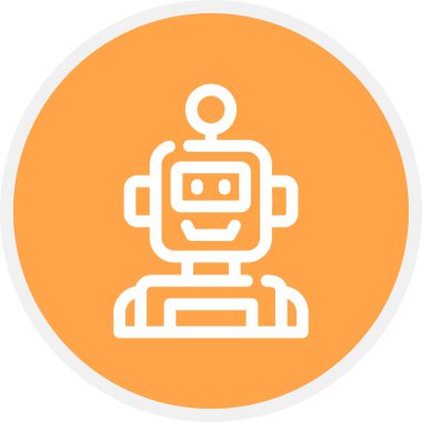 Bot Satırı Çemberi Basit Simge, Vektör İllüstrasyonu