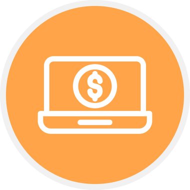 Yatırım Satırı Çemberi Basit Simge, Vektör İllüstrasyonu