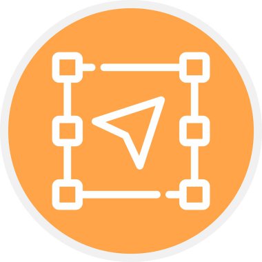 Nesne Satırı Çemberi Basit Simge, Vektör İllüstrasyonu