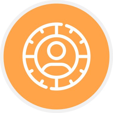 Hedef Seyirci Satırı Çemberi Basit Simge, Vektör Resimleri