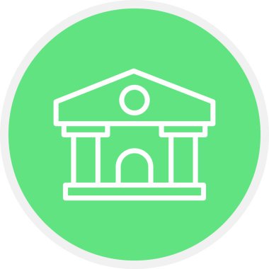 Banka Çizgisi Çemberi Basit Simge, Vektör İllüstrasyonu