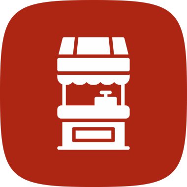 Gıda Standı Basit Simge, Vektör İllüstrasyonu