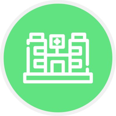 Hastane Hattı Çemberi Basit Simge, Vektör İllüstrasyonu