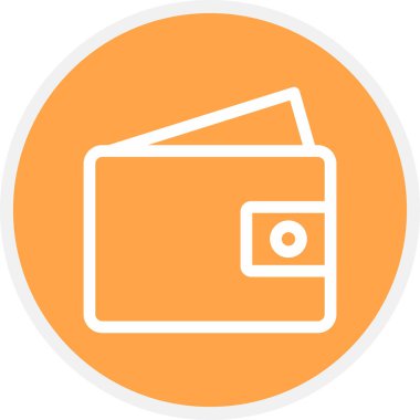 Cüzdan Satırı Çemberi Basit Simge, Vektör İllüstrasyonu