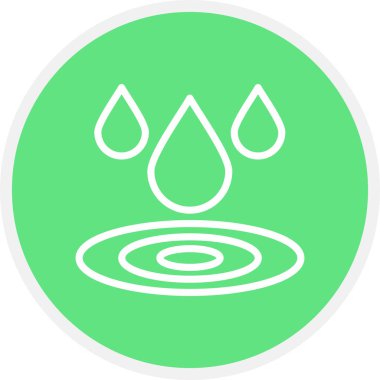 Su Hattı Çemberi Basit Simge, Vektör Resimleri