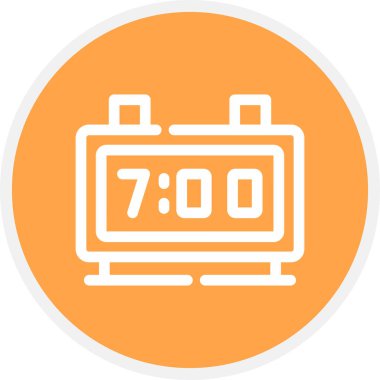 Dijital Saat Çizgisi Çemberi Basit Simge, Vektör Resimleri