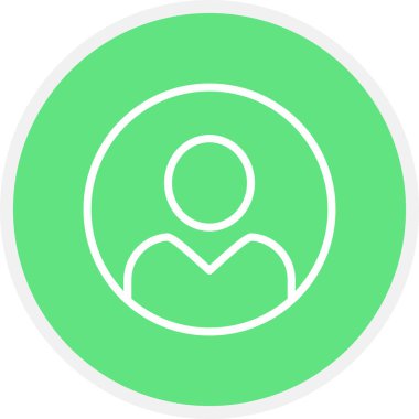 Profil Satırı Çemberi Basit Simge, Vektör İllüstrasyonu