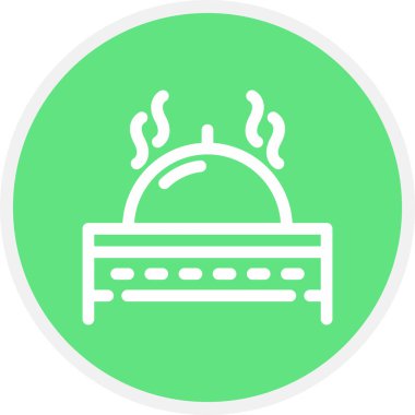 Lokanta Hattı Çemberi Basit Simge, Vektör İllüstrasyonu