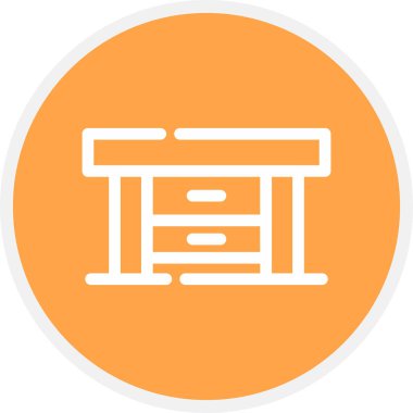 Masa Satırı Çemberi Basit Simge, Vektör İllüstrasyonu