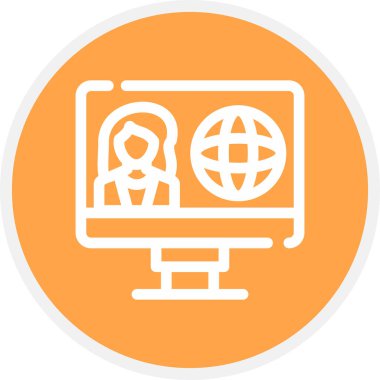 Haber Hattı Çemberi Basit Simge, Vektör İllüstrasyonu