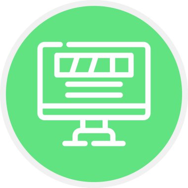 İlerleme Çizgisi Çemberi Basit Simge, Vektör İllüstrasyonu