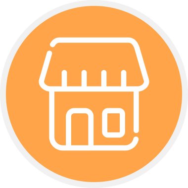 Shop Line Circle Basit Simge, Vektör İllüstrasyonu