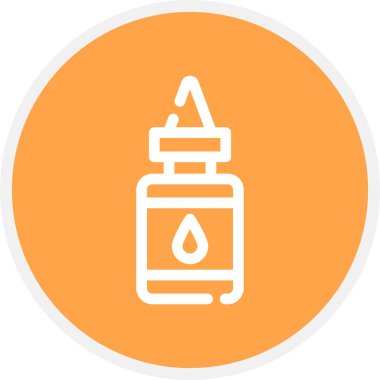 Boyalı Çizgi Çemberi Basit Simge, Vektör İllüstrasyonu