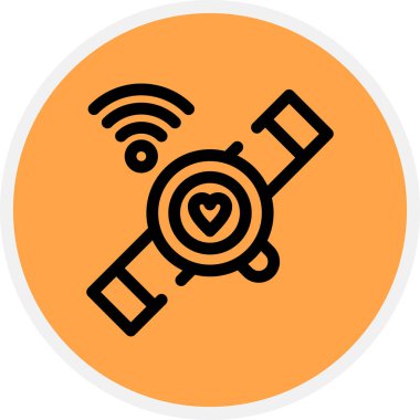 Akıllı Materyal Satır Çemberi Basit Simge, Vektör Resimleri