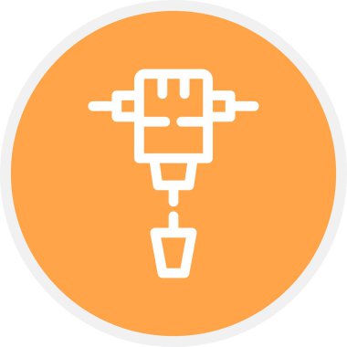 Kaya Çizgisi Çemberi Basit Simge, Vektör İllüstrasyonu