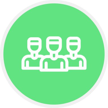 Takım Çizgisi Çemberi Basit Simge, Vektör İllüstrasyonu