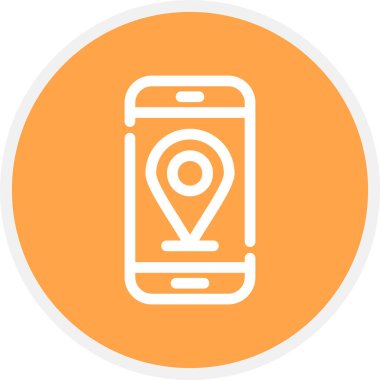 Konum Çizgisi Çemberi Basit Simge, Vektör İllüstrasyonu