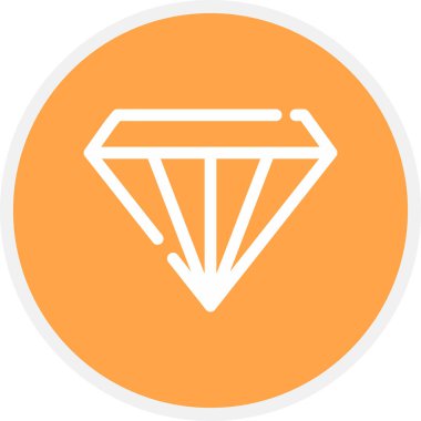 Elmas Çizgisi Çemberi Basit Simge, Vektör İllüstrasyonu