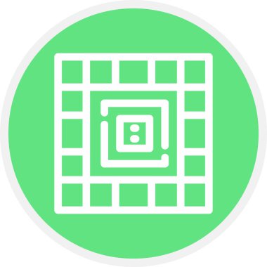 Tahta Oyun Satırı Çemberi Basit Simge, Vektör İllüstrasyonu