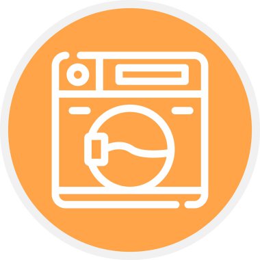 Çamaşır Makinesi Hattı Çemberi Basit Simge, Vektör Resimleri