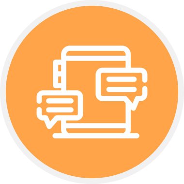 Çevrimiçi Sohbet Hattı Çemberi Basit Simge, Vektör Resimleri