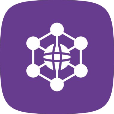 Sinirsel Ağ Basit Simgesi, Vektör İllüstrasyonu