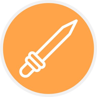 Balon Kılıç Çizgisi Çemberi Basit Simge, Vektör Resimleri