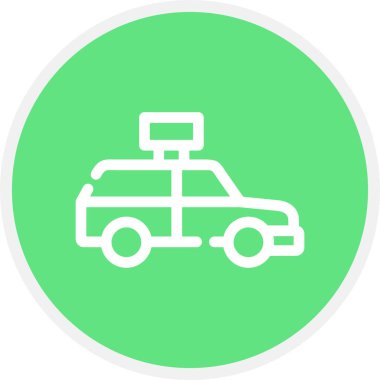 Texi Satır Çemberi Basit Simge, Vektör İllüstrasyonu