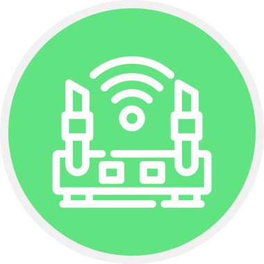 Wifi Yönlendirici Hattı Çemberi Basit Simge, Vektör Resimleri