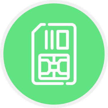 Simcard Satır Çemberi Basit Simge, Vektör ResmiComment