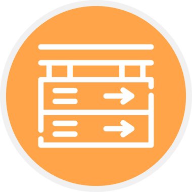 Yol Çizgisi Çemberi Basit Simge, Vektör İllüstrasyonu