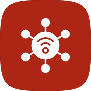 Nesnelerin İnterneti Basit Simge, Vektör İllüstrasyonu